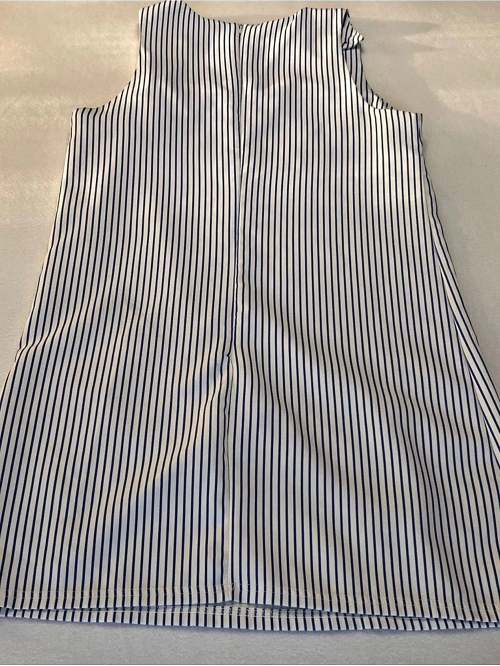 Shift Striped Dress in White & Blue Like New - Picture 2 of 7